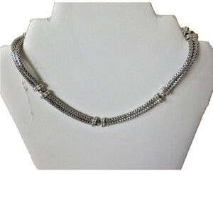 Vintage John Hardy Double Cable w/Bar Necklace Indonesia 16 inches long